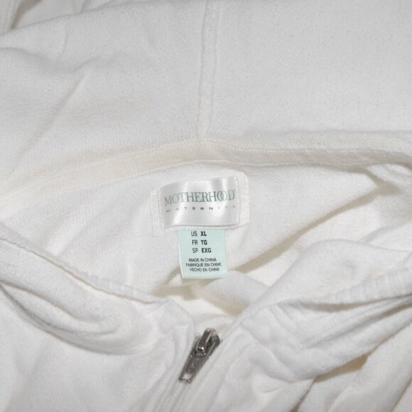 XL White Hoodie ¾ Sleeves Full Zipper No Pockets AUC Motherhood Maternity Womens - Picture 5 of 6